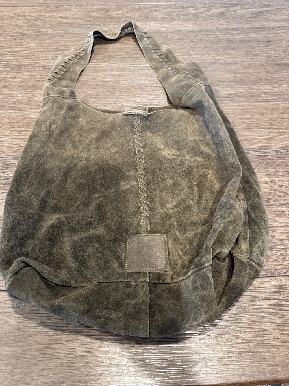 Suede Haute Hippie Shoulder Bag in Olive Green
